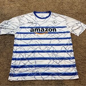 Amazon Men's Blue and White Striped Jersey